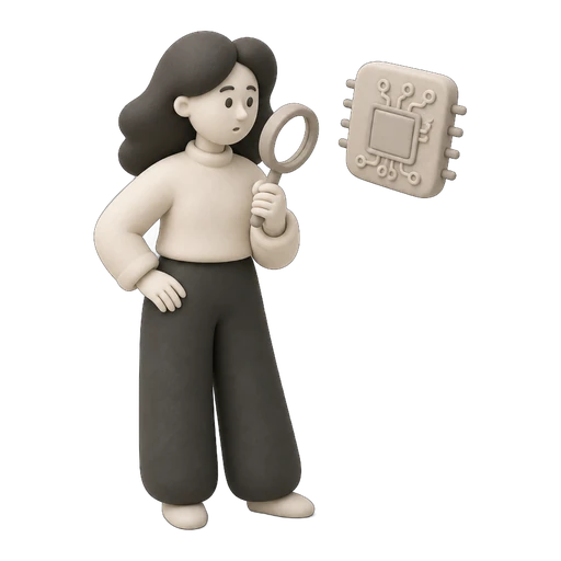 Clay illustration of a researcher with charts, representing the production dataset