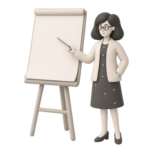 Someone walking through a workflow at a flipchart board